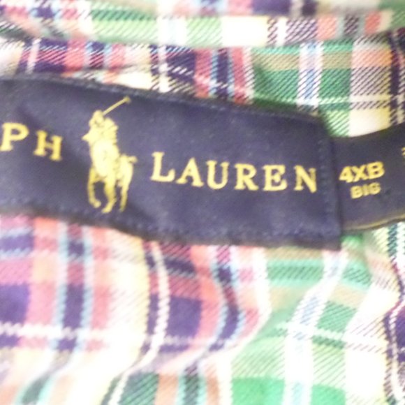 Ralph Lauren 4XB Green Plaid Button Down Mens Shirt - Picture 2 of 10